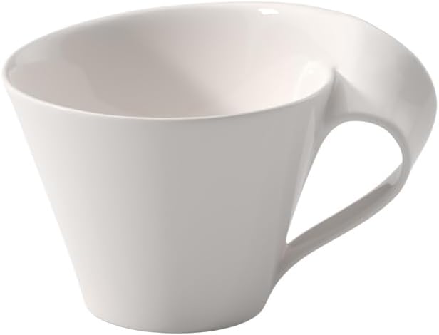 Villeroy & Boch New Wave Cafe Collection Café au Lait Cup, 6 x 4.75 x 4 in, 8.75 oz Capacity, Premium Porcelain, Made in Germany, Rich, Creamy White